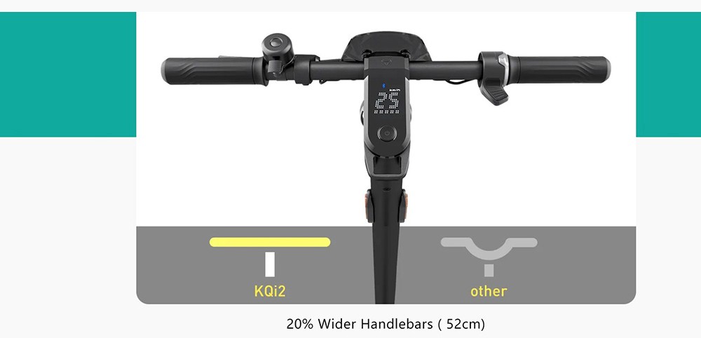 NIU KQi2 Pro Electric Scooter&nbsp;10 Inch Wheels 300W Rated Motor 25Km/h Max Speed, 365Wh Battery support max 40KM Range, 4 Riding Modes APP Control - Grey