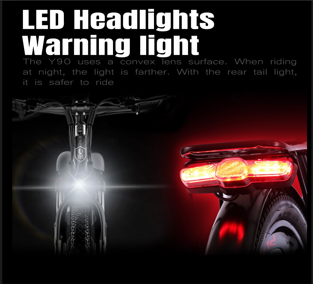 RANDRIDE Y90 Electric Bike 500W Motor 40km/h Max Speed 48V 13.6Ah Battery 90km Max Range 27.5*1.95'' Tire 150kg Load - Black Grey -rockbros-shop RANDRIDE Y90 Electric Bike 500W Motor Black Grey 519595 8