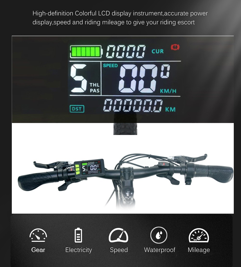 RANDRIDE Y90 Electric Bike 500W Motor 40km/h Max Speed 48V 13.6Ah Battery 90km Max Range 27.5*1.95'' Tire 150kg Load - Grey -rockbros-shop RANDRIDE Y90 Electric Bike 500W Motor Grey 519594 10