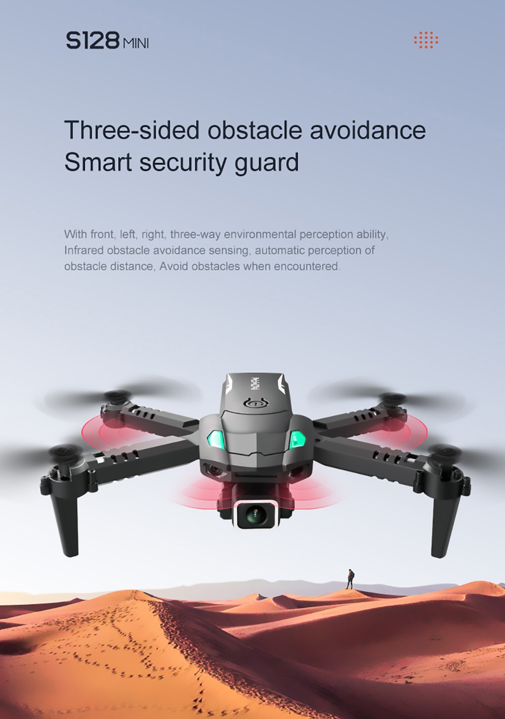 S128 Mini Drone Obstacle Avoidance 2 Batteries 1 HD Camera