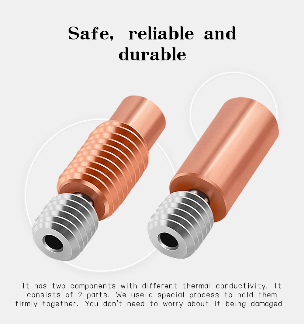 TWO TREES Heatbreak Throat For V6 Hotend Vocano Heater Block 1.75mm Filament Remote Feeding 3D Printer - Smooth Version -BioloMix Shop TWO TREES Heatbreak Throat for V6 Hotend Smooth Version 519511 5