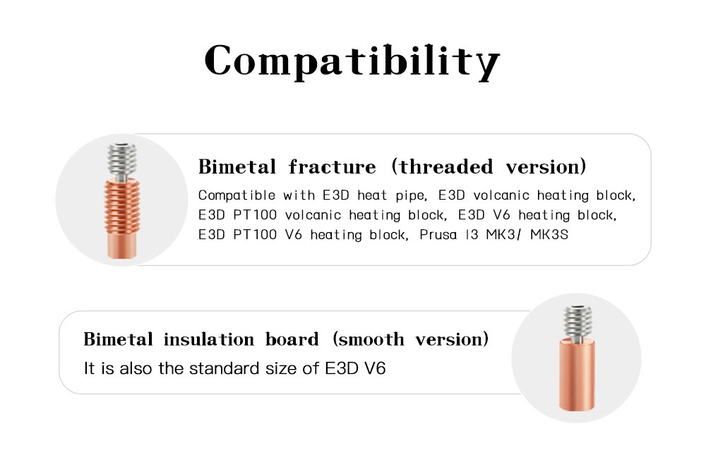 TWO TREES Heatbreak Throat For V6 Hotend Vocano Heater Block 1.75mm Filament Remote Feeding 3D Printer - Smooth Version -BioloMix Shop TWO TREES Heatbreak Throat for V6 Hotend Smooth Version 519511 6