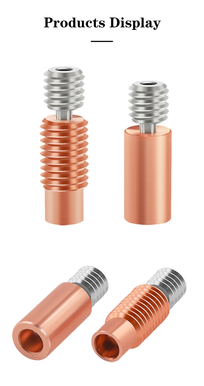 TWO TREES Heatbreak Throat For V6 Hotend Vocano Heater Block 1.75mm Filament Remote Feeding 3D Printer - Smooth Version -BioloMix Shop TWO TREES Heatbreak Throat for V6 Hotend Smooth Version 519511 8