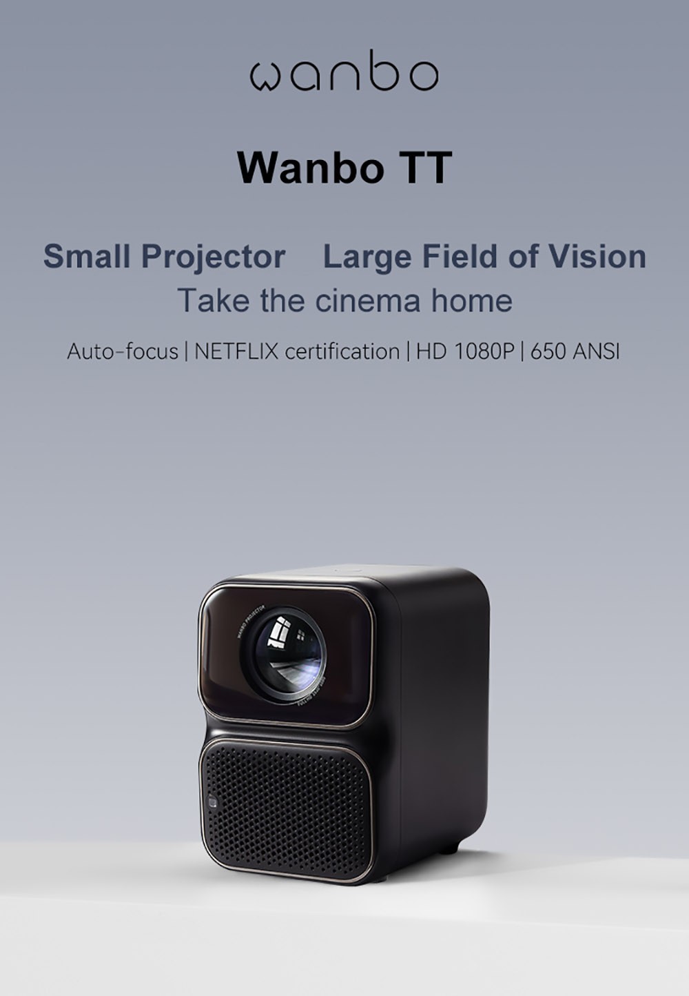 WANBO Mini Portable LED Home Projector 1080P Supported 200 ANSI lumens