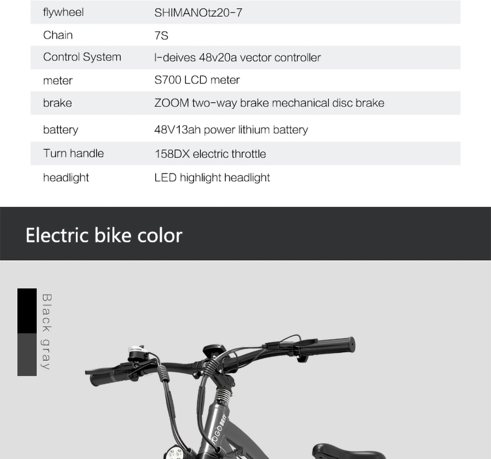 GOGOBEST GF600 Electric Bike 48V 13Ah Battery 1000W Motor 26x4.0 Inch Fat Tire Max Speed 40Km/h 110KM Power-assisted Mileage Range LCD Display IP54 Waterproof Aluminum Alloy Frame Shimano 7-speed Shift - Black Yellow -rockbros-shop a157a20576694a4ea4f40874086118f3 519223 27