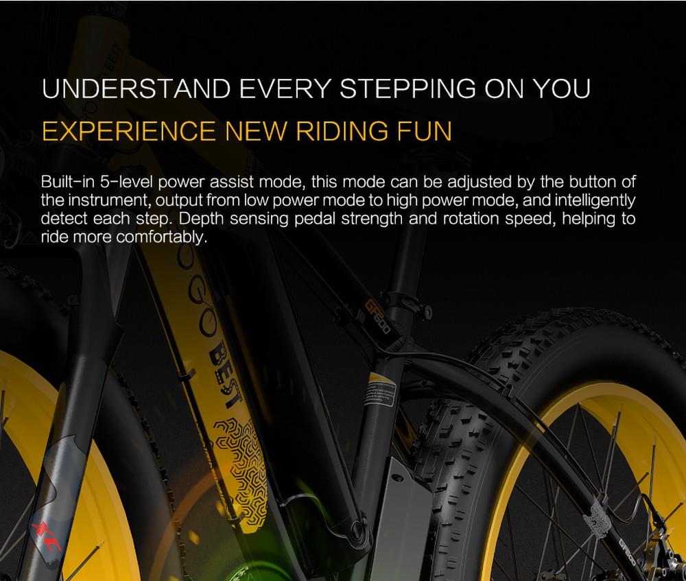 GOGOBEST GF600 Electric Bike 48V 13Ah Battery 1000W Motor 26x4.0 Inch Fat Tire Max Speed 40Km/h 110KM Power-assisted Mileage Range LCD Display IP54 Waterproof Aluminum Alloy Frame Shimano 7-speed Shift - Black Grey -rockbros-shop a662da4a4c474519b5c4369092e94ece 519226 12