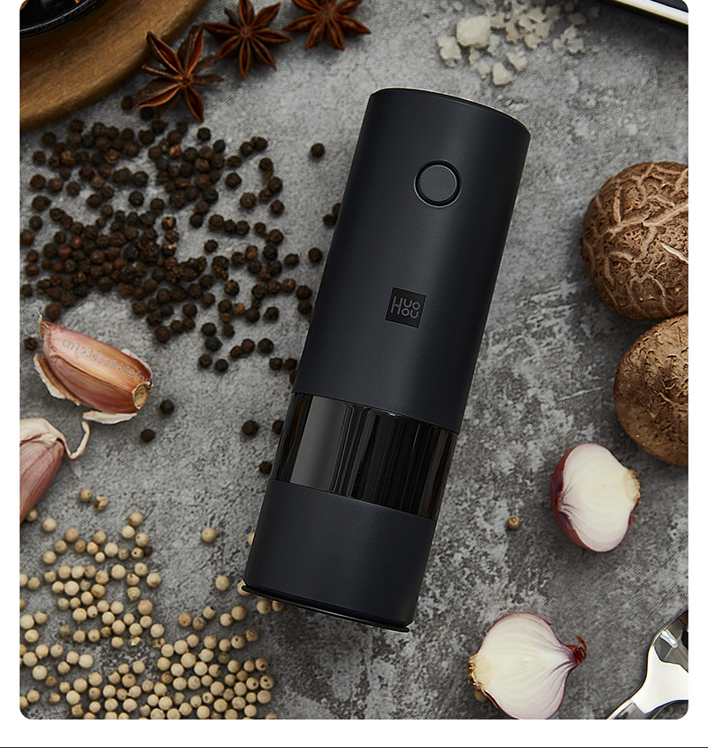 Xiaomi Youpin Huohou Electric Automatic Mill Pepper and Salt Grinder Charger Version & Ceramic Grinding Core - White