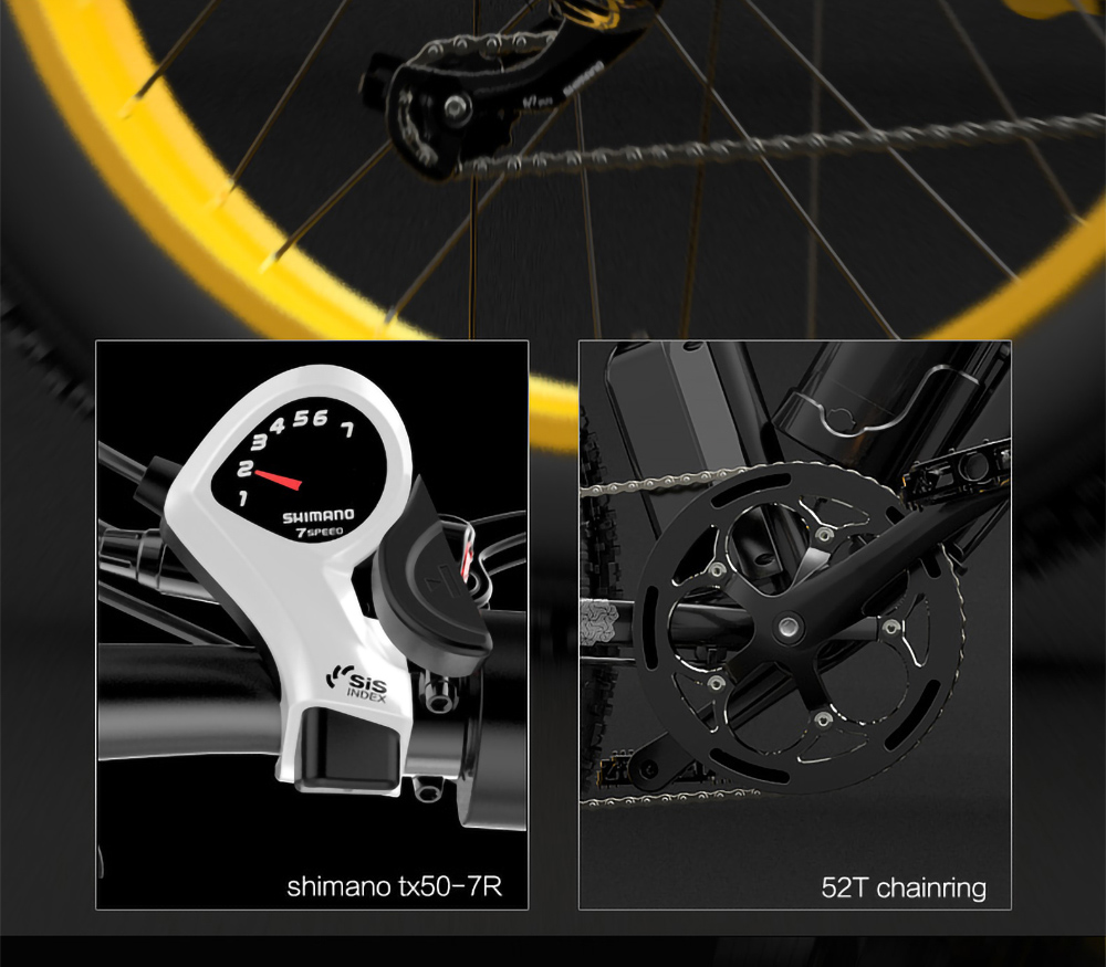 GOGOBEST GF600 Electric Bike 48V 13Ah Battery 1000W Motor 26x4.0 Inch Fat Tire Max Speed 40Km/h 110KM Power-assisted Mileage Range LCD Display IP54 Waterproof Aluminum Alloy Frame Shimano 7-speed Shift - Black Yellow 30 GOGOBEST GF600 Electric Bike 48V 13Ah Battery 1000W Motor 26x4.0 Inch Fat Tire Max Speed 40Km/h 110KM Power-assisted Mileage Range LCD Display IP54 Waterproof Aluminum Alloy Frame Shimano 7-speed Shift - Black Yellow -rockbros-shop ba090f545ef4419a991369dccb7078c7 519224 20