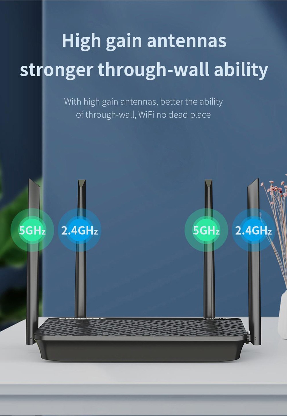 COMFAST XR11 Router 1800Mbps WiFi6 Dual Band Wireless Router Black US