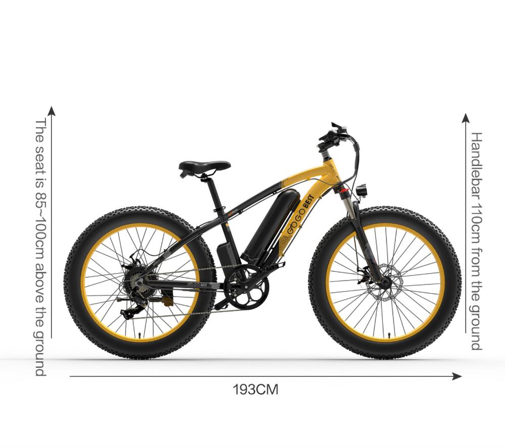 GOGOBEST GF600 Electric Bike 48V 13Ah Battery 1000W Motor 26x4.0 Inch Fat Tire Max Speed 40Km/h 110KM Power-assisted Mileage Range LCD Display IP54 Waterproof Aluminum Alloy Frame Shimano 7-speed Shift - Black Grey -rockbros-shop fe50696e3c794967ac44ac4b48f5e380 519226 26