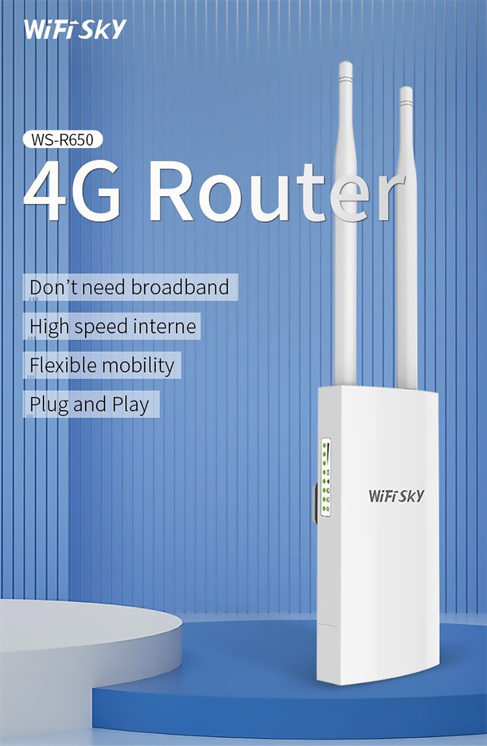 WiFiSky R650 300M High Power Waterproof Outdoor AP Router US