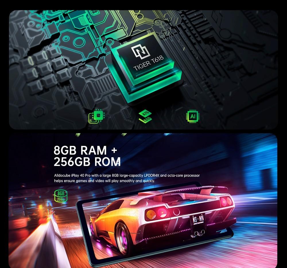 ALLDOCUBE iPlay 40 Pro UNISOC Tiger T618 LTE Tablet with Keyboard