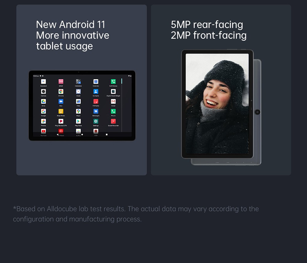 ALLDOCUBE Smile X 10.1 inch Tablet Octa-core Chip, 4GB RAM 64GB ROM, Android 11, 5G WiFi, 6000mAh Battery, 5MP + 2MP Cameras