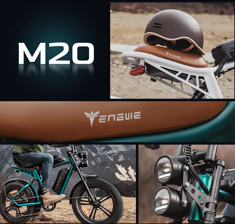 ENGWE M20 Dual Battery Mountain E-Bike 20*4.0 palcové pneumatiky 750W bezkefový motor 45km/h maximálna rýchlosť 48V 2*13Ah batérie predné & zadné kotúčové brzdy Shimano 7-stupňová prevodovka - čierna