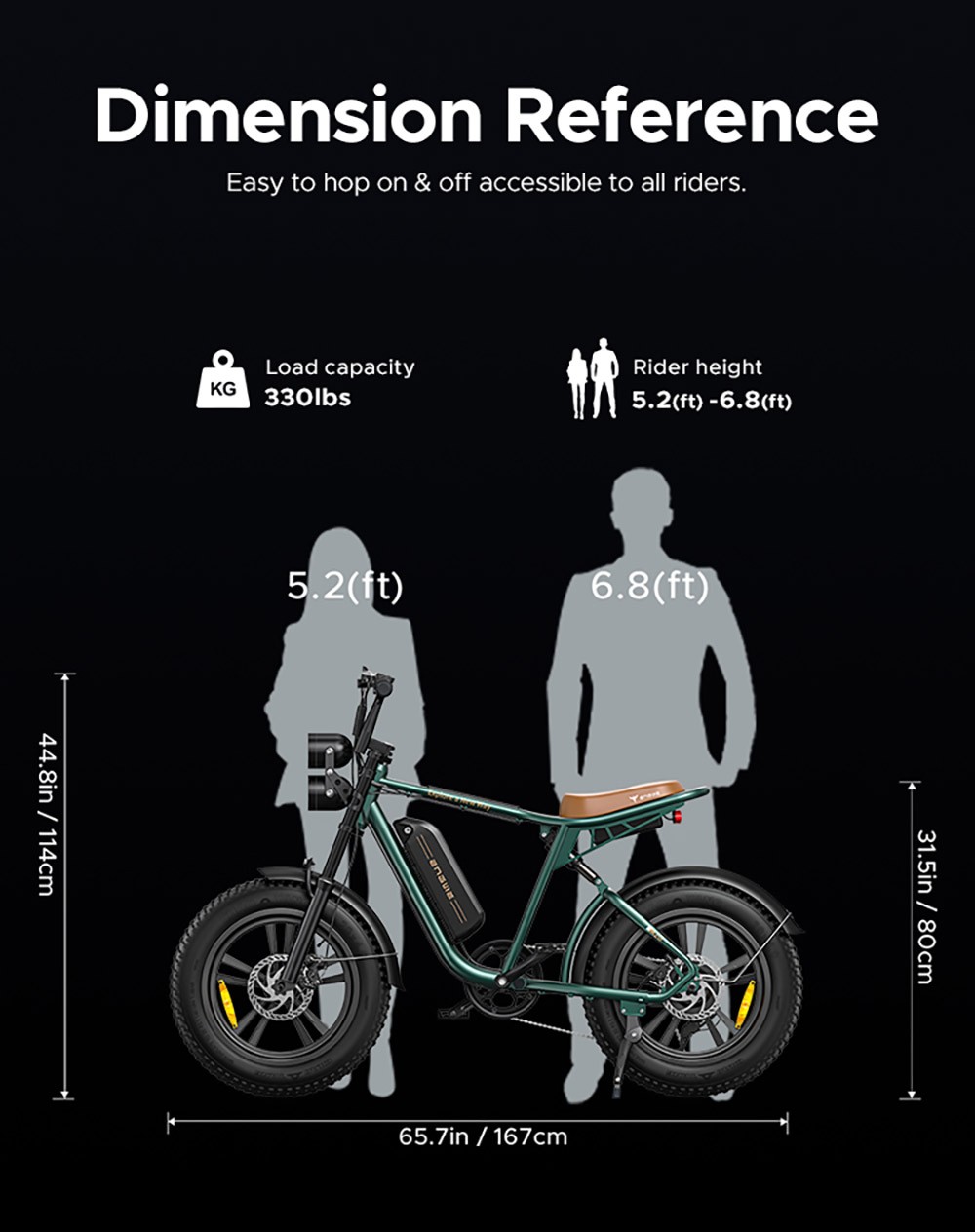 ENGWE M20 Dual Battery Mountain E-Bike 20*4.0 palcové tučné pneumatiky 750W bezkefový motor 45km/h maximálna rýchlosť 48V 2*13Ah batérie predné & zadné kotúčové brzdy Shimano 7-stupňová prevodovka - čierna