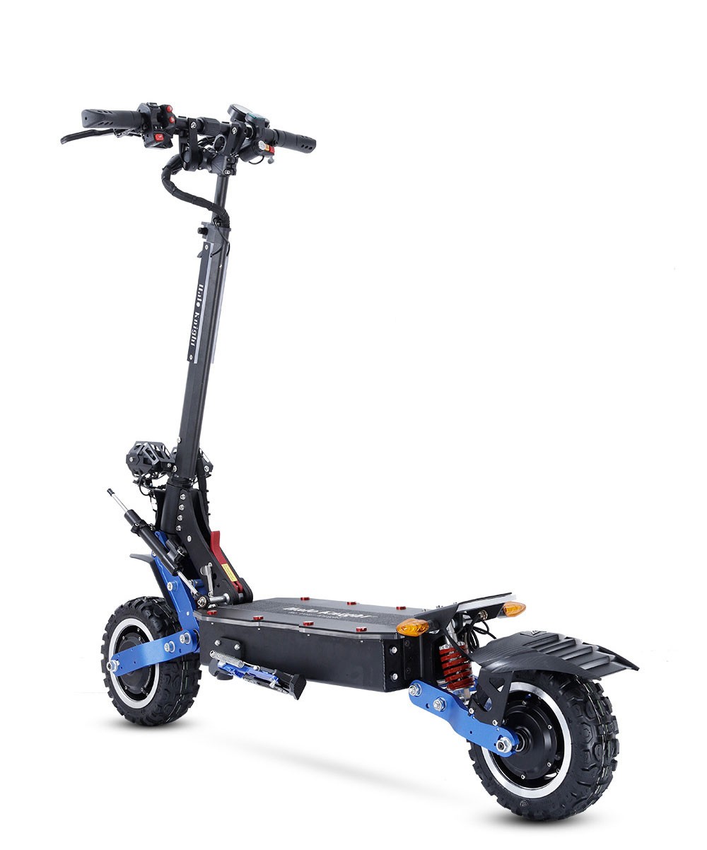 Halo Knight T108 Pro Electric Scooter 11'' Off-Road Tire 3000W*2 Motors 95Km/h Max Speed 60V 38.4Ah batéria 80km dojazd 200KG max. zaťaženie Predný & zadný smerový signál IPX4 vodotesný Duálne hydraulické brzdy Elektrická brzda