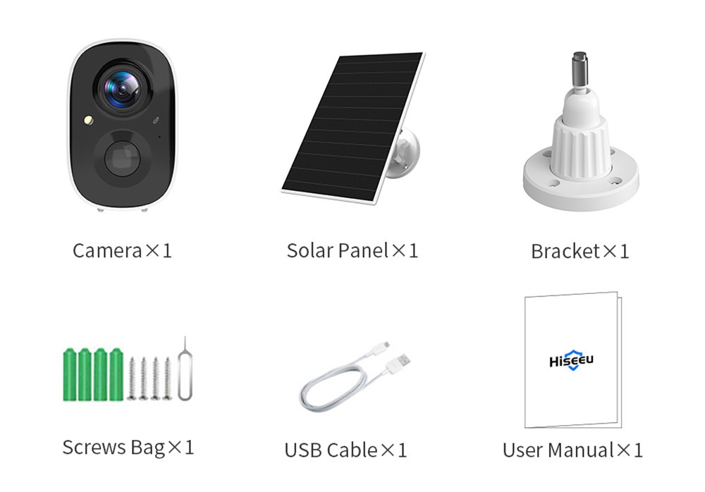 Hiseeu CG6-TZ 2K WiFi Surveillance Camera with Solar Panel