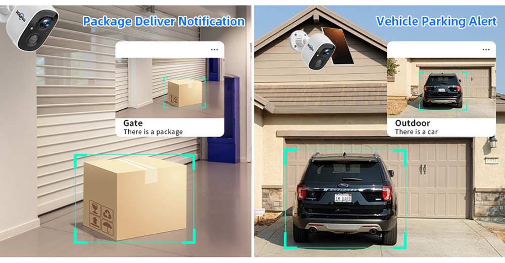 Hiseeu CG6-TZ 2K WiFi Surveillance Camera with Solar Panel, Battery Powered Wireless Outdoor Camera, 3MP Images, PIR Motion Detection, Color Night Vision, 2-Way Audio, IP65 Waterproof