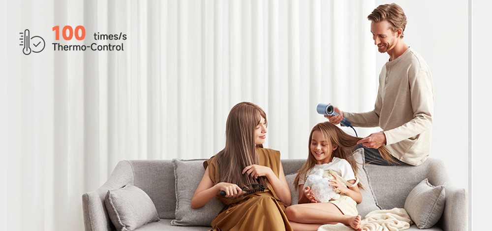 Laifen Swift 1600W High Speed Hair Dryer, Negative Ionic Blow Dryer, 110,000rpm Brushless Motor, 59dB Low Noise, 3 Color LED Light - Silver