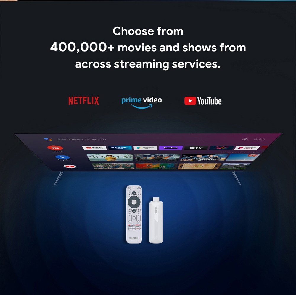 MECOOL KD5 TV Stick for Android 11 TV Version, Amlogic S805X2, 5GHz WiFi, Bluetooth 5.0, Support Youtube, Movies & TV Shows, Netflix Supported, Prime Video