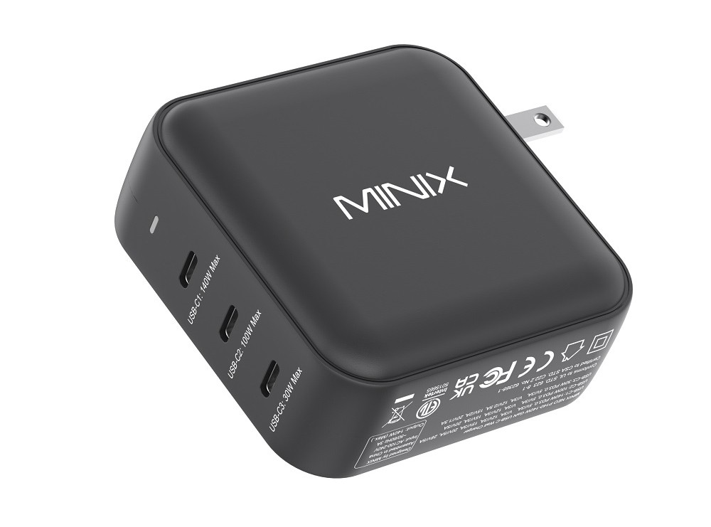 MINIX P140 Adapter 140W GaN Fast Charging Universal Charger for MacBook, iPhone