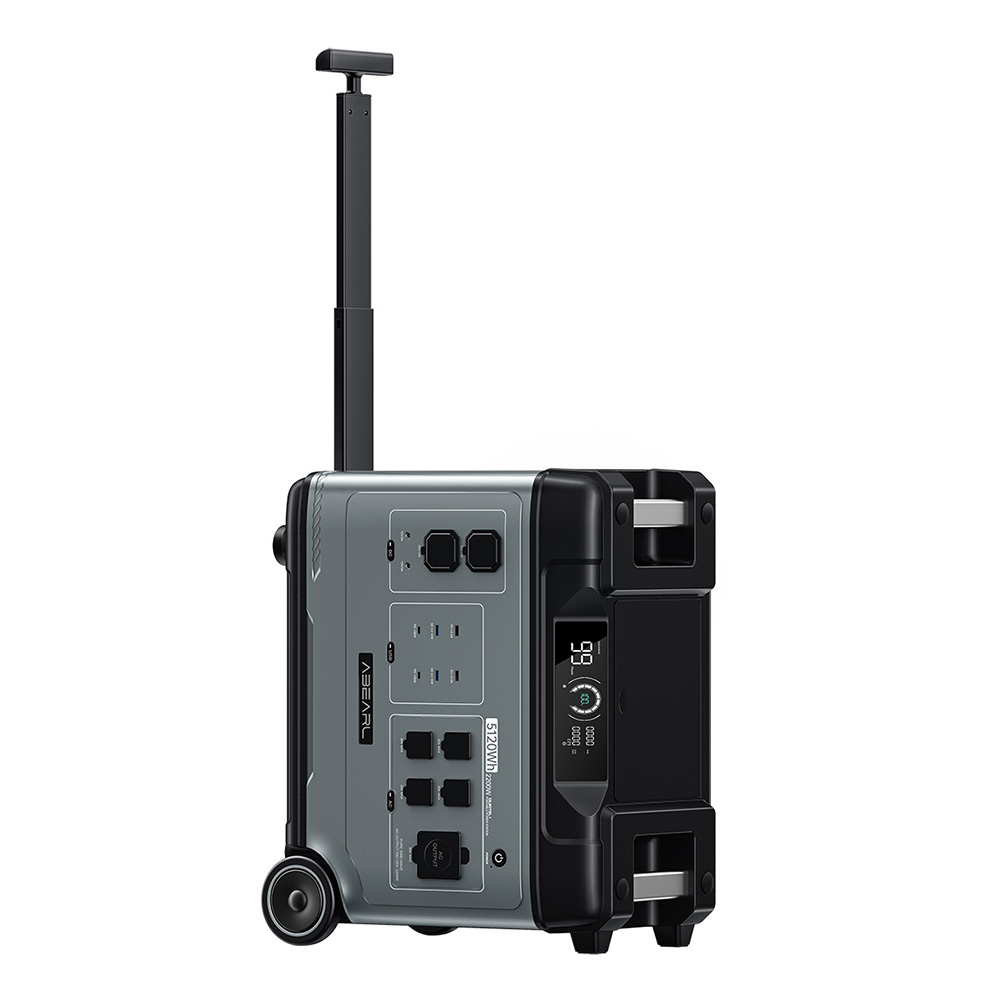 OUKITEL Abearl P5000 Portable Power Station, 5120Wh LiFePO4 Battery, 5x2200W AC Outlets (4000W Surge), Seamless UPS Battery Backup, 92% Inverter, 1800W Fast AC Charging, Dual 100W USB-C, 15 Outputs, MPPT Solar Generator for Outdoors Home, with Wheels