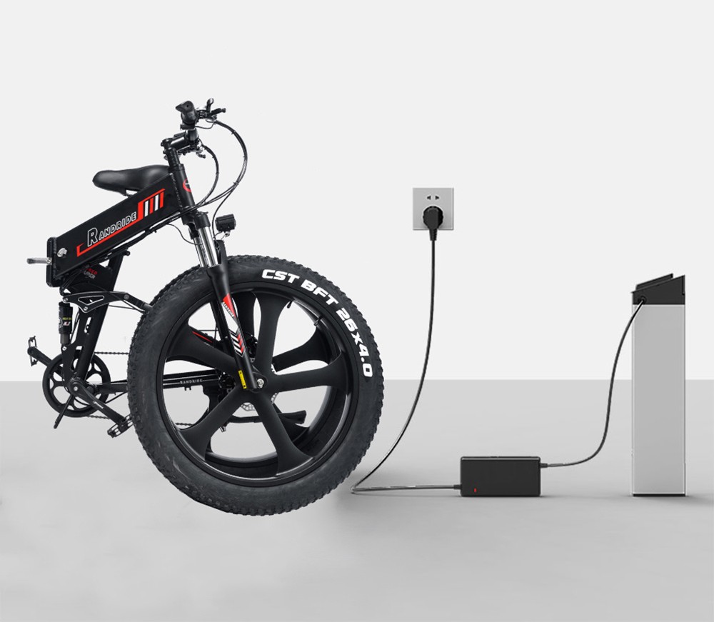 RANDRIDE YX26 Electric Bike 1000W Motor 45km/h Max Speed 48V 15Ah Battery 100km Max Range 26*4.0'' CST Fat Tires 150kg Load Shimano 7-Speed Gear