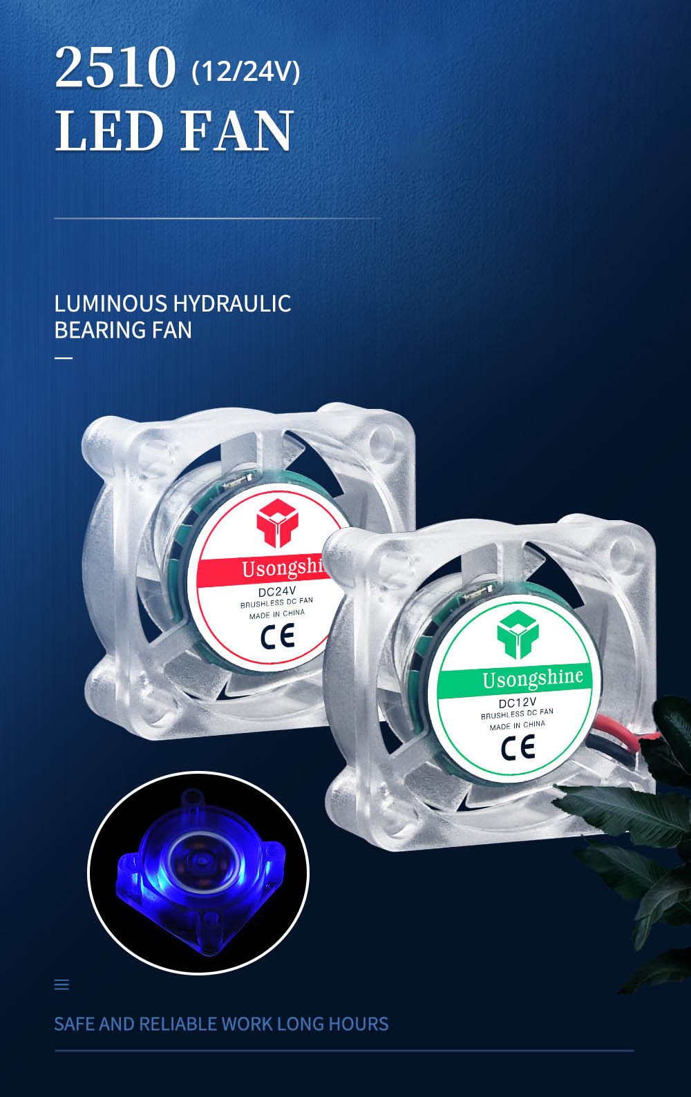 TWO TREES 24V 2510 Luminous Hydraulic Bearing Fan