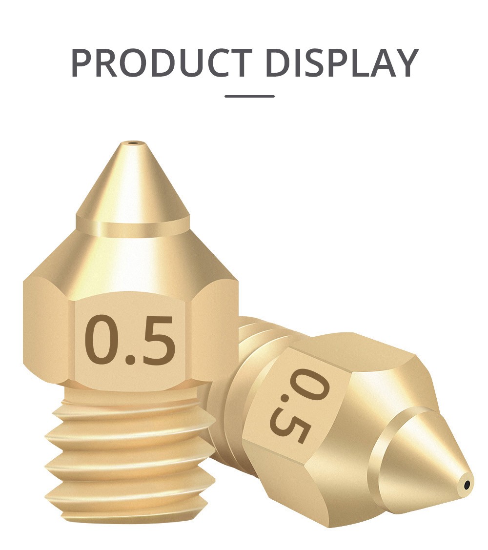 10pcs TWO TREES Copper TTS Pointed Nozzle (0.4mm 5pcs, 0.5mm 5pcs)