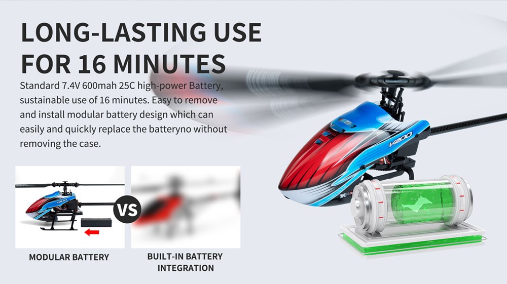 Wltoys K200 RC Helicopter 4CH 2.4G Remote Control 1 Battery