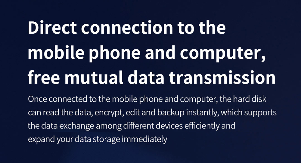 onemodern M8 Portable SSD High-speed Hardware Fingerprint Hard Encryption, Type-C 500MB/s Transmission, for Windows PC, Mac, Smartphones - 2TB