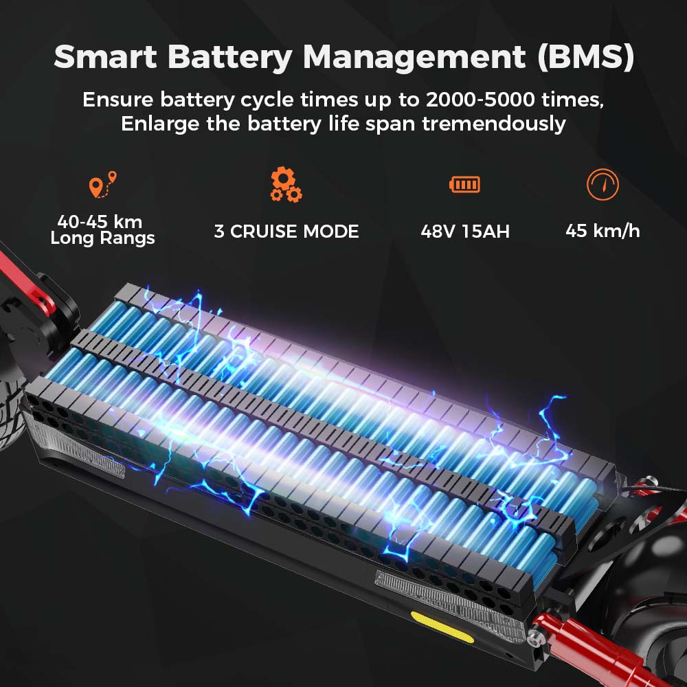 iScooter IX4 Electric Scooter 10'' Honeycomb Tires 800W Motor 45km/h Max Speed 48V 15Ah Battery 40-45km Range App Control