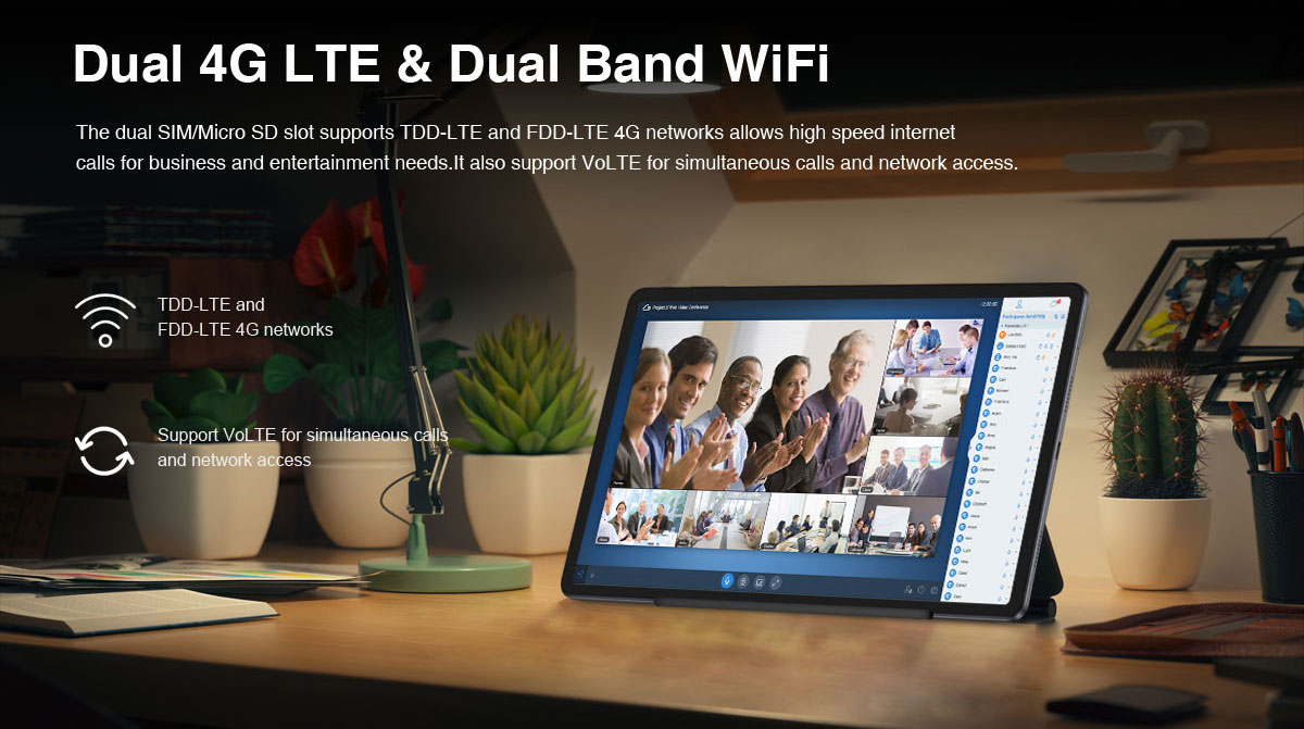 N-one NPad X 10.95'' 4G LTE Tablet, Dual SIM, MTK Helio G99 CPU, 8GB RAM 128GB ROM, Android 13, 5G WiFi, 8MP Front Camera, 20MP + 2MP Rear Camera, 8600mAh Battery, 18W PD Charging