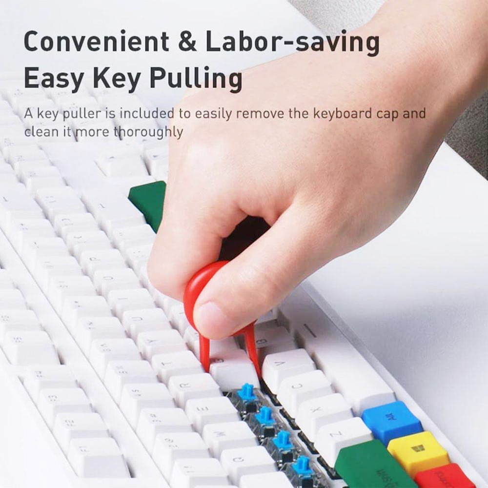 Cleaner Kit for Keyboard Soft Brush 5 in 1 Multifunction Computer Cleaning Brush Dust Remover Tools Kit with Keycap Puller Red