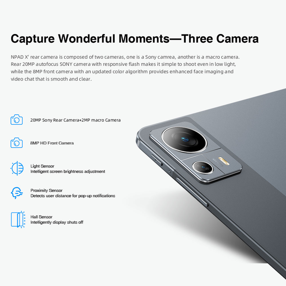 N-one NPad X 10.95'' 4G LTE Tablet, Dual SIM, MTK Helio G99 CPU, 8GB RAM 128GB ROM, Android 13, 5G WiFi, 8MP Front Camera, 20MP + 2MP Rear Camera, 8600mAh Battery, 18W PD Charging