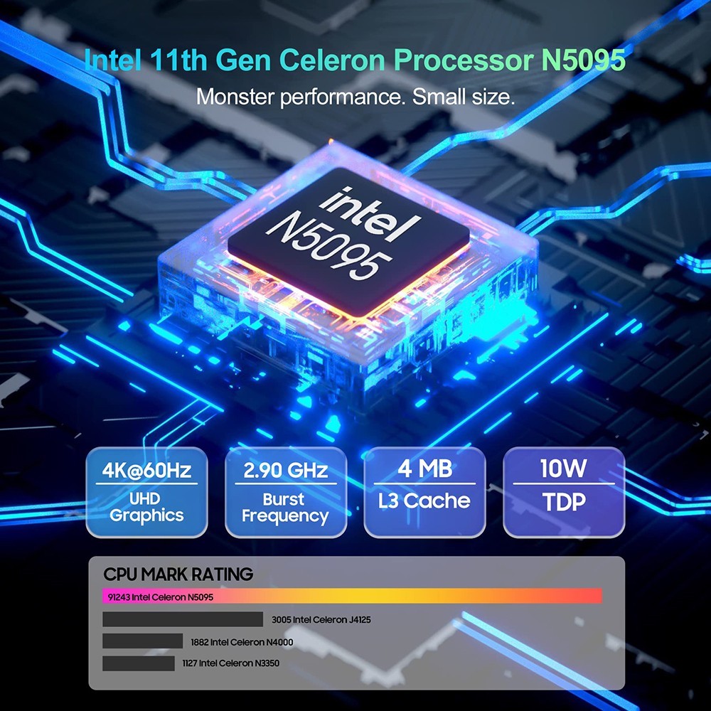Blackview MP60 Mini PC ‎Intel Celeron N5095 8GB 256GB Black | Europe