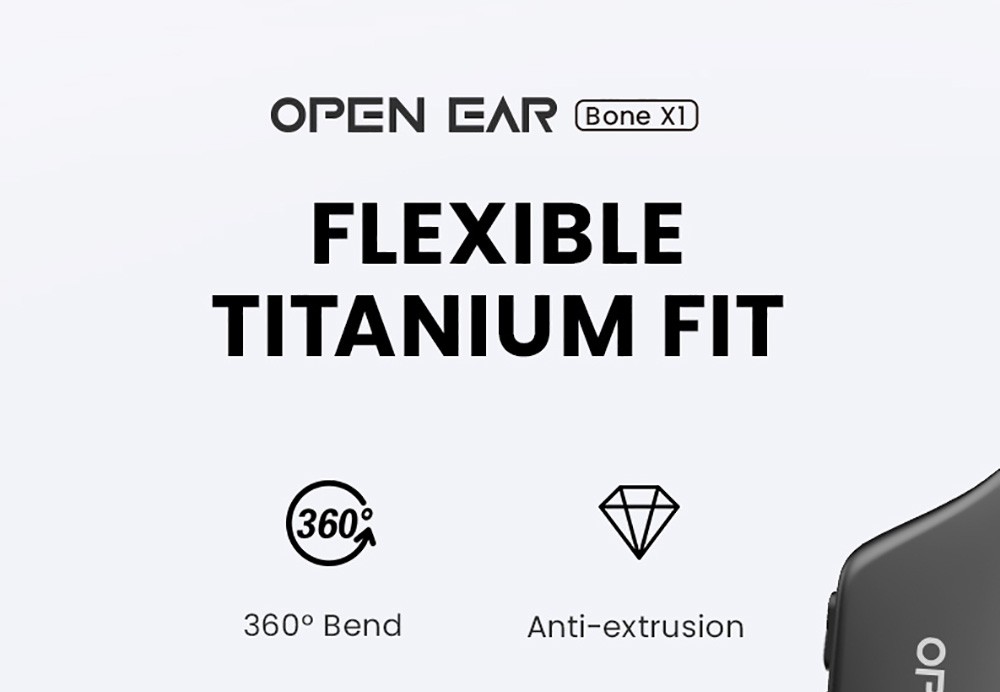 Coowoo OPENEAR Bone-X1 Bone Conduction Earphone Black