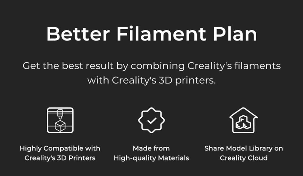 Creality Hyper Series 1.75mm PLA 3D Printing Filament 1KG - Black