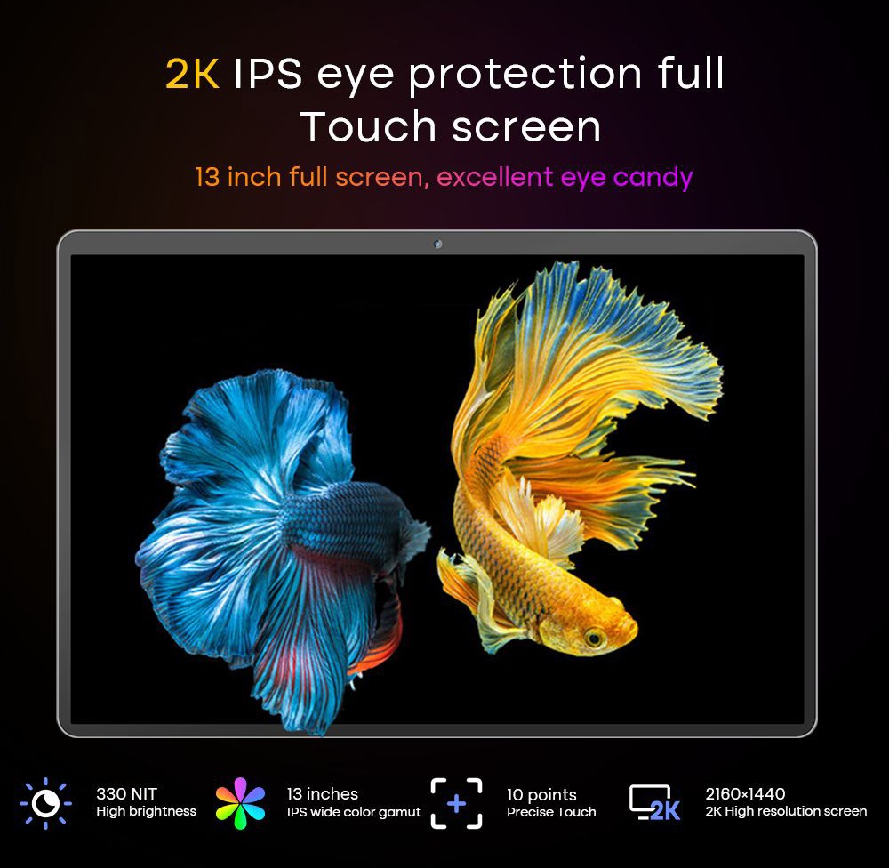 DERE T30 PRO 2-in-1 Laptop 13 inch 2K IPS Touch Screen, Tablet PC/Magic Keyboard + Stylus Pen, 16GB DDR4 512GB SSD Windows 11 Pro, 2.4G & 5G WiFi -Silver