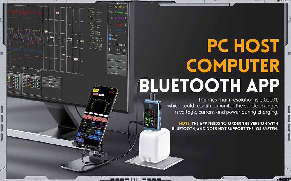 FNIRSI FNB48P USB Voltage Current Tester with Bluetooth, Fast Charge Detection, 4-24V Voltage, 6.5A High Current, 4 Function Curves, 5 Ports, Multiple Protocol Triggers, 1.77-inch TFT LCD Display