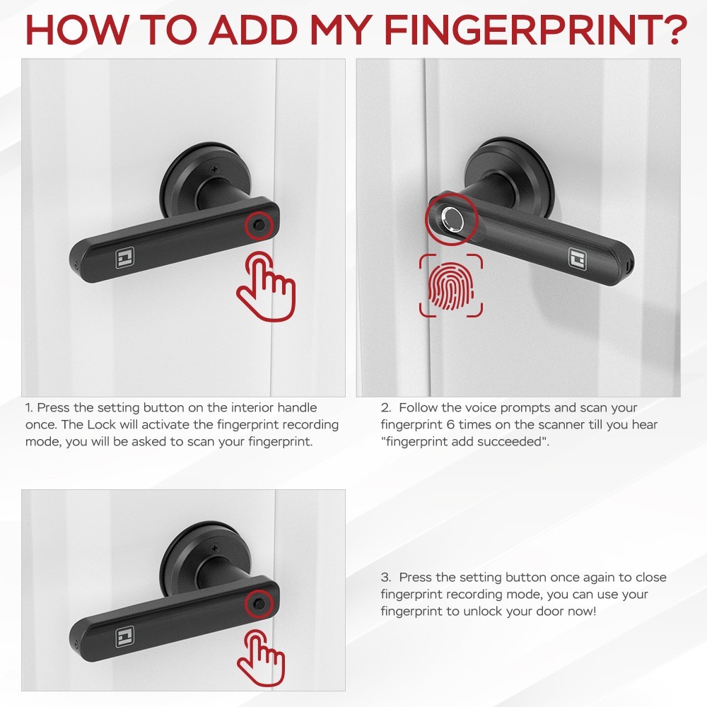 Geek Smart LB203 Fingerprint Door Lock Black