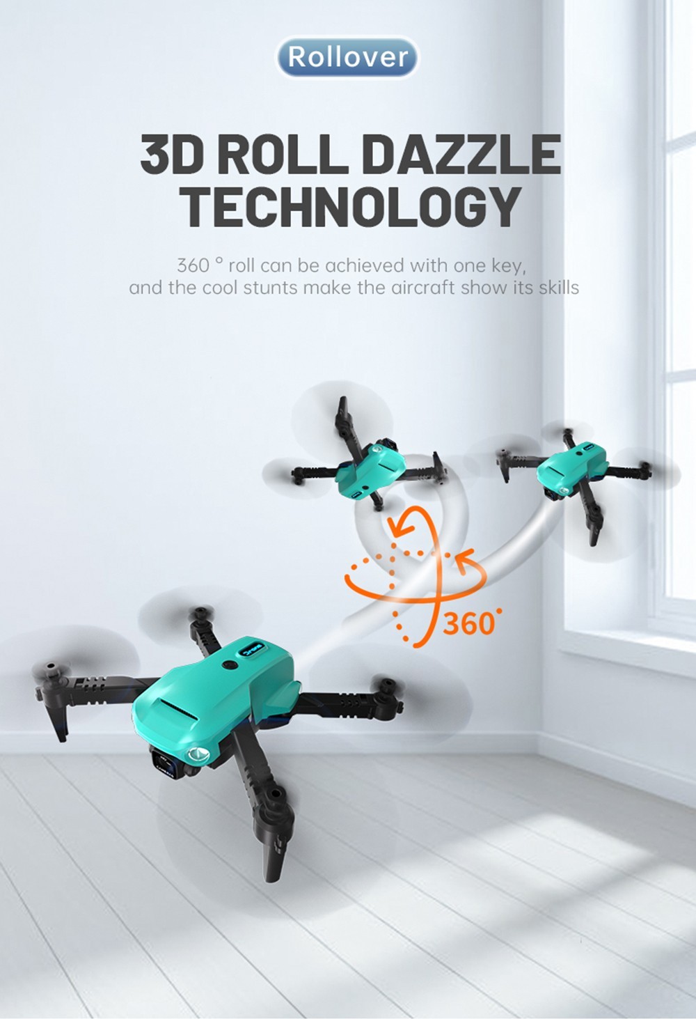 JJRC H111 WiFi FPV RC Drone with HD Dual Camera Altitude Hold Optical Flow Positioning Integrated Storage - 1 Battery