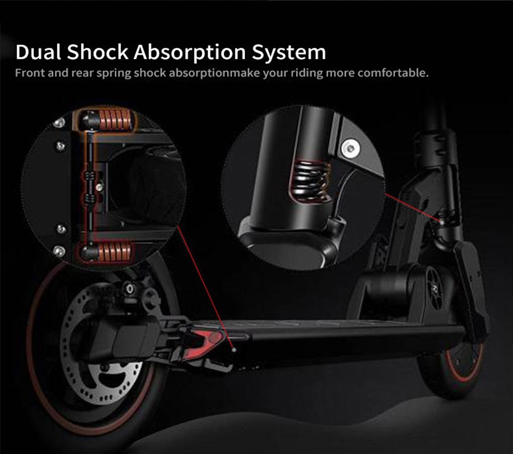 KUGOO G5 Folding Electric Scooter 10 inch Tire 500W Motor 22 MPH Max Speed 48V 16Ah Battery 50 Mile Max Range - Black