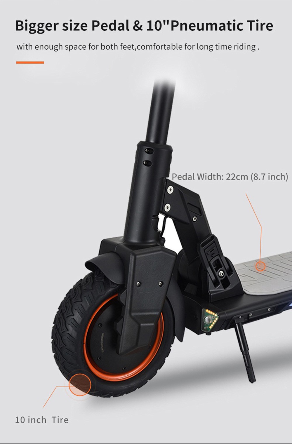 KUGOO G5 Folding Electric Scooter 10 inch Tire 500W Motor 22 MPH Max Speed 48V 16Ah Battery 50 Mile Max Range - Black