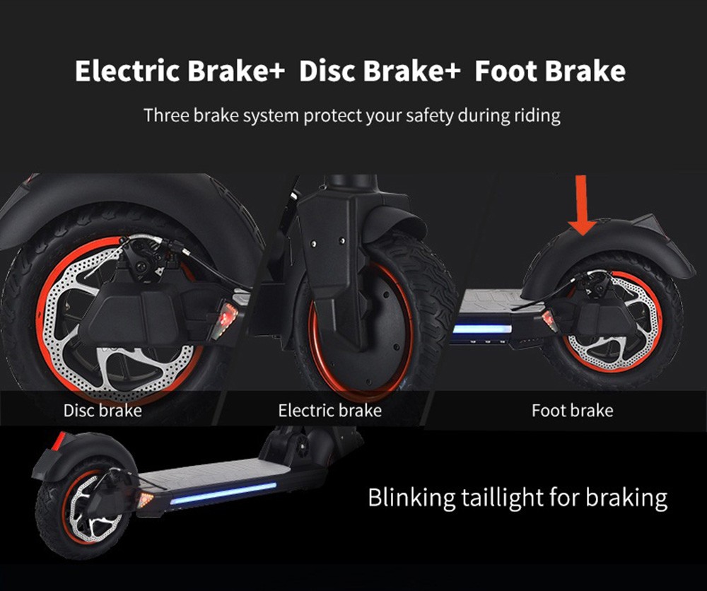 KUGOO G5 Folding Electric Scooter 10 inch Tire 500W Motor 22 MPH Max Speed 48V 16Ah Battery 50 Mile Max Range - Black