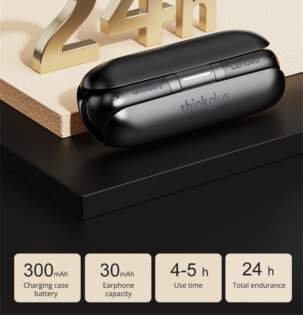 Lenovo TW60 TWS Earbuds, Bluetooth 5.3 Black