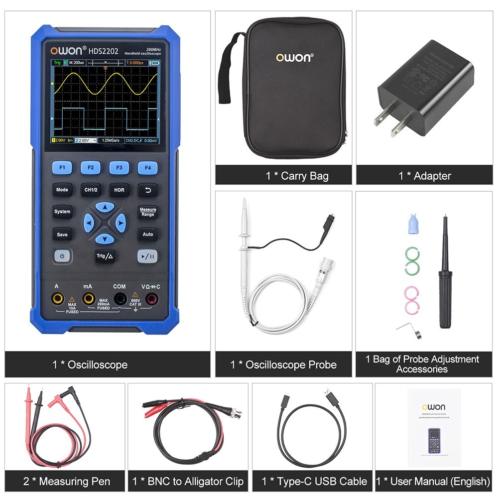 Owon Hds In Digital Oscilloscope Au Plug