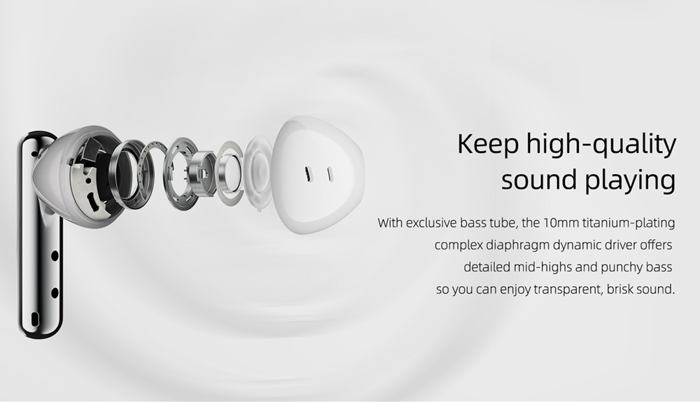 QCY FairyBuds T21 TWS Earbuds Silver