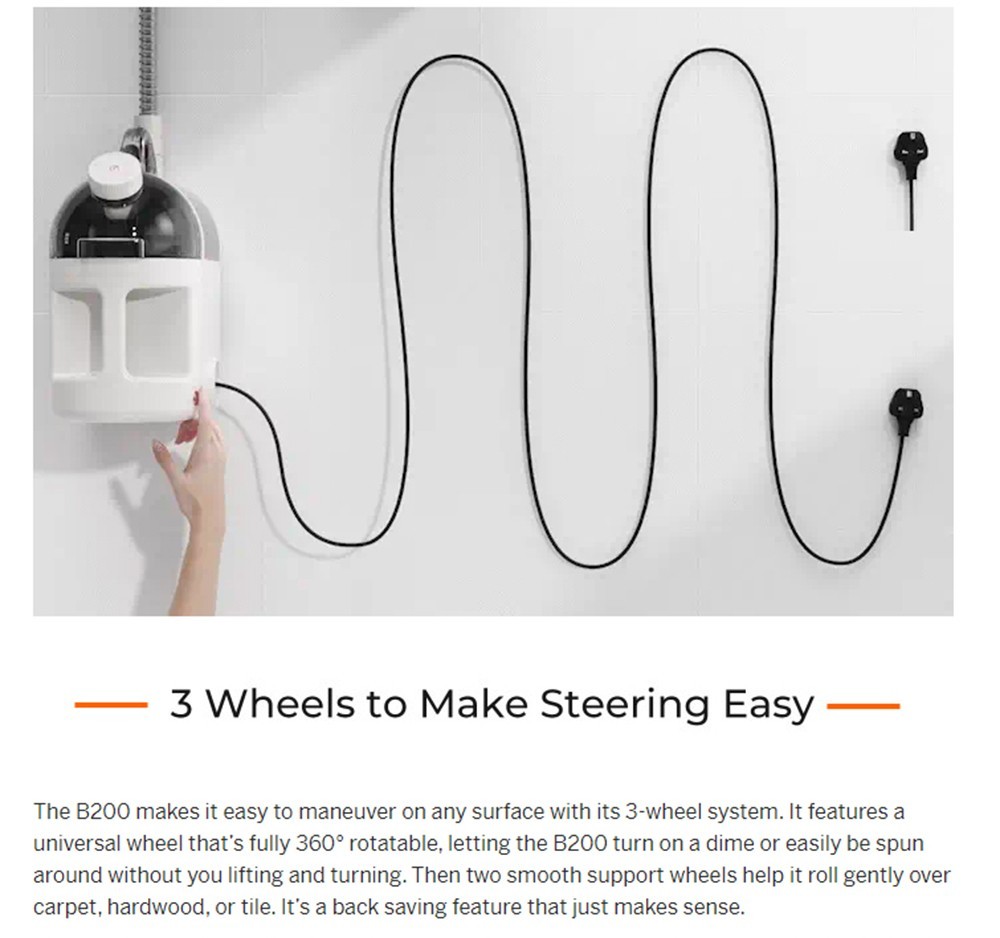 UWANT B200 Multifunctional Cloth Cleaning Machine Vacuum Spot Cleaner Integration Washing Machine 12000Pa Suction 1500ML Water Tank Self-Cleaning Low Noise for Carpet Sofa Curtain Mattress Upholstery - Grey