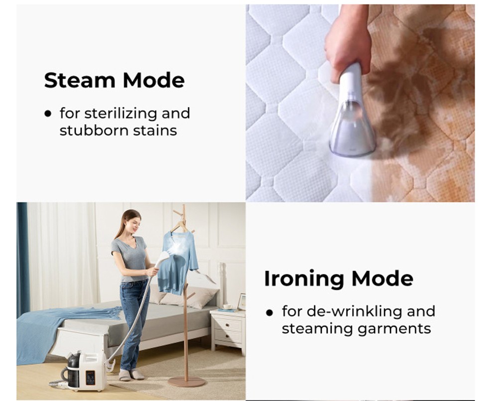 UWANT B200 Multifunctional Cloth Cleaning Machine Vacuum Spot Cleaner Integration Washing Machine 12000Pa Suction 1500ML Water Tank Self-Cleaning Low Noise for Carpet Sofa Curtain Mattress Upholstery - White